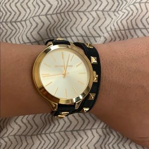 Michael Kors Black and Gold Watch